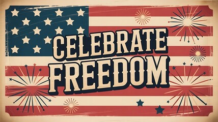 4th of July poster template.USA independence day celebration with American flag.USA 4th of July promotion advertising banner template for Brochures,Poster or Banner, created with generative ai	