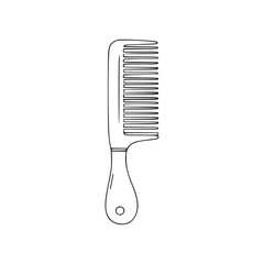 Hair comb Simple Vector Outline in minimalistic black and white design
