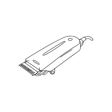 recommend clip art: Hair clippers Simple Vector Outline in minimalistic black and white design