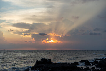 sunset over the sea