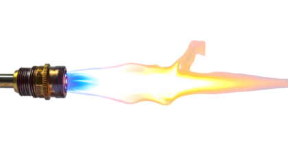 Flame from metal tool