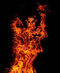 Fire flame orange like a devil