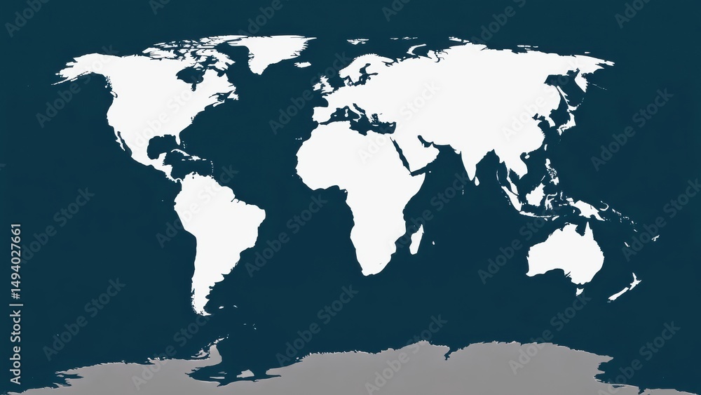 Poster stunning world map showcases the continents and oceans with clear boundaries offering a unique persp