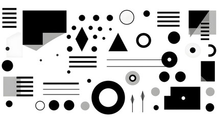 Obraz premium Modern grayscale geometric Memphis style rectangle background for design projects