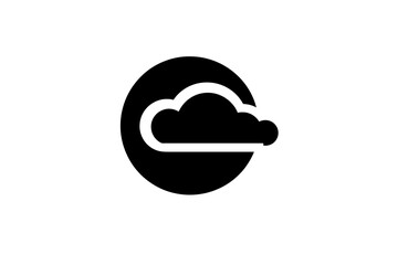 Obraz premium Minimalistic Cloud Icon Against a transparent Background Conveying Simplicity and Tranquility