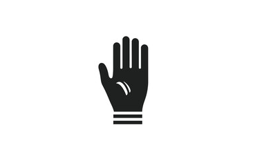Obraz premium Black Icon of a Raised Hand with Stripes Symbolizing Communication and Gesture. vector icon minimalist
