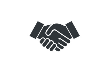 Obraz premium Stylized Black Handshake Icon Symbolizing Partnership and Collaboration in Business Context. vector icon minimalist
