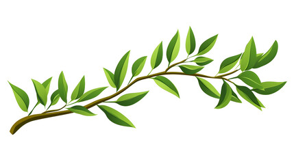 Lush Greenery Branch with Leaves - Foliage Ecology Botanical Icon