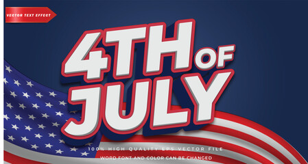 American independence day 4th of july text effect