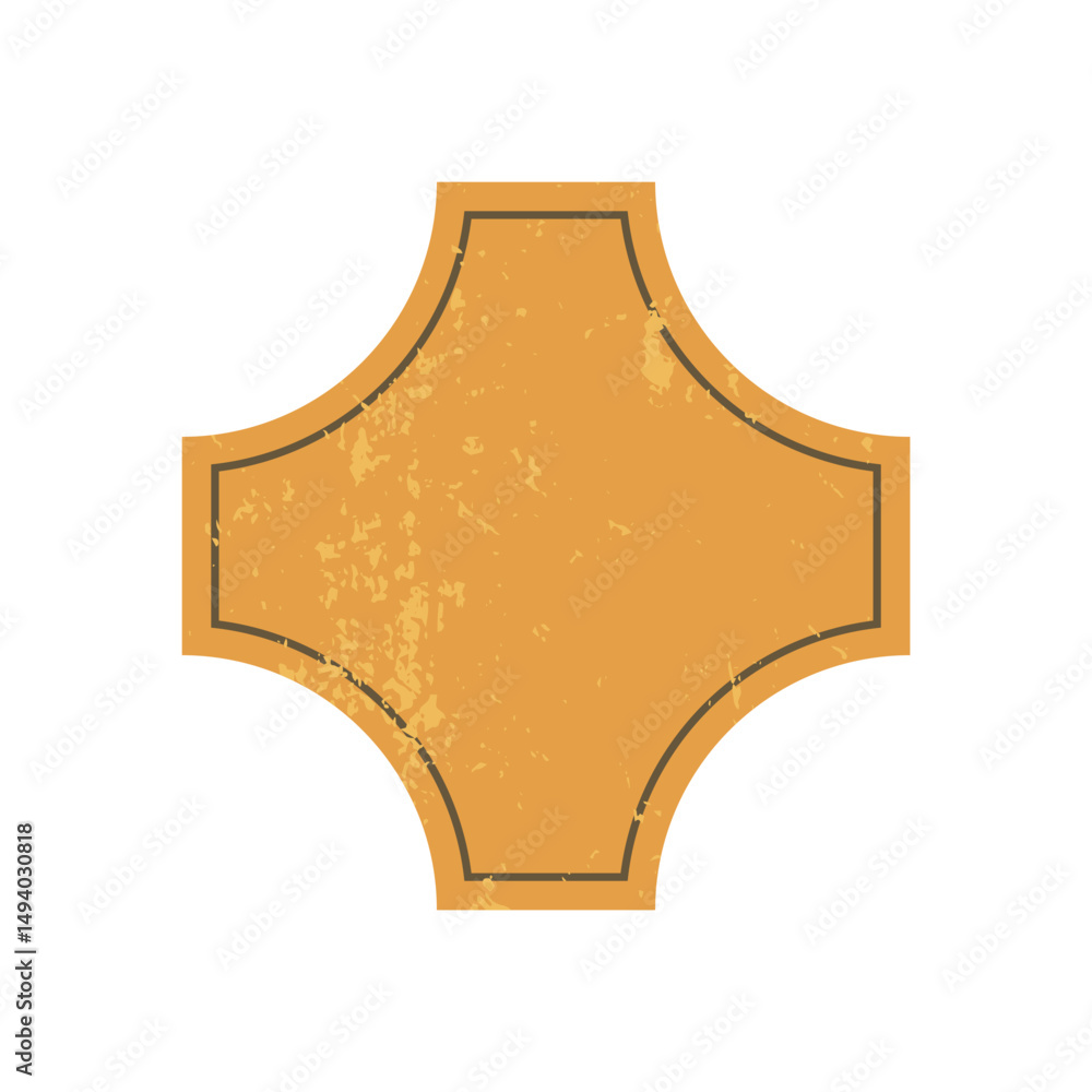 Wall mural brutalist abstract shape icon. bold geometric element with a flat form. grunge texture, simple desig
