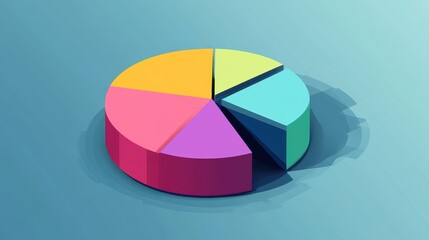 Obraz premium Financial performance metrics flat design front view theme accounting insights cartoon drawing vivid. 