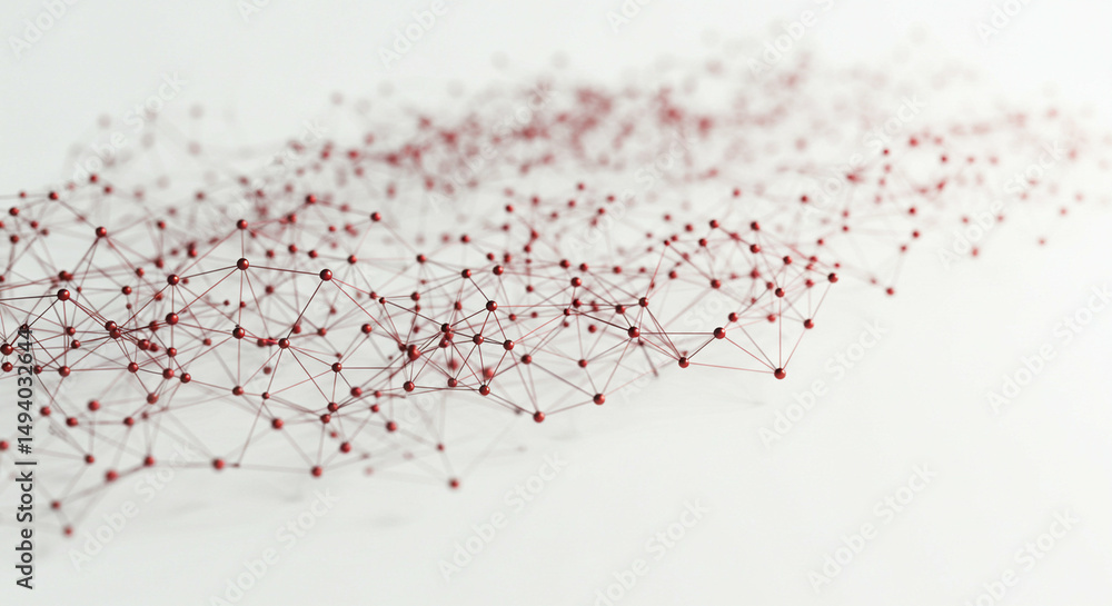 Poster ruby spheres connect abstract digital plexus
