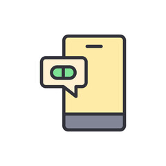 Medication Reminder Application Notification With Pill Illustration Icon