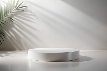 Smooth White Podium on Soft Surface
