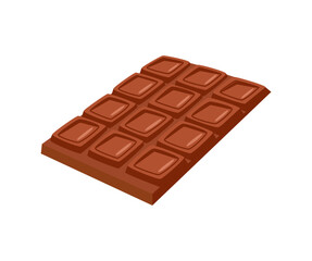 Chocolate Bars flat vector illustration Isolated on white. Pieces of Chocolate Bars Illustration for Confectionery Art