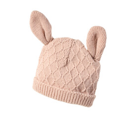 Flying child's hat isolated on white background