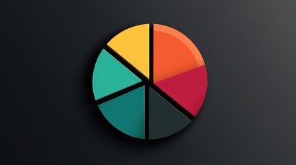 Obraz premium Market share distribution graphic flat design side view theme competitive analysis animation Triadic Color Scheme