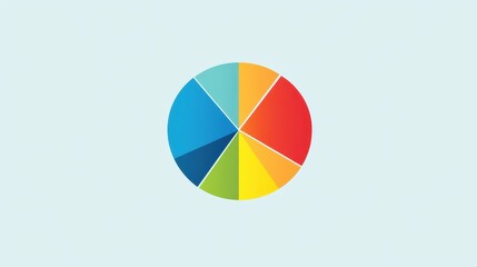 Fototapeta premium Market share distribution graphic flat design side view theme competitive analysis animation Triadic Color Scheme