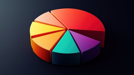 Fototapeta premium Market share distribution graphic flat design side view theme competitive analysis animation Triadic Color Scheme