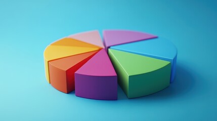Obraz premium Market share distribution graphic flat design side view theme competitive analysis animation Triadic Color Scheme