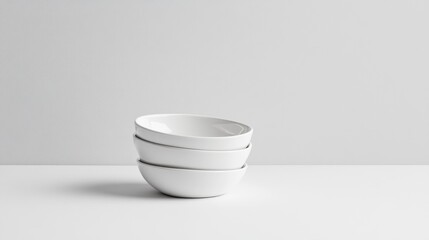 Stack of minimalist ceramic bowls