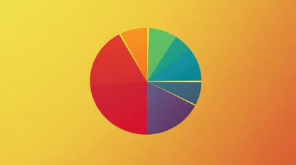 Fototapeta premium Market share distribution graphic flat design side view theme competitive analysis animation Triadic Color Scheme