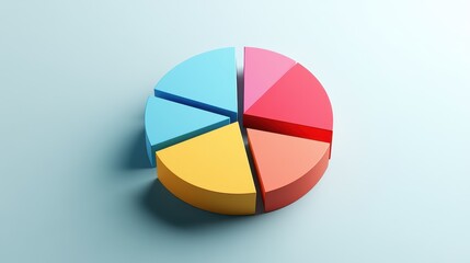 Fototapeta premium Market share distribution graphic flat design side view theme competitive analysis animation Triadic Color Scheme