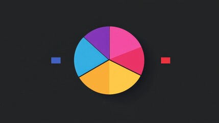 Fototapeta premium Market share distribution graphic flat design side view theme competitive analysis animation Triadic Color Scheme