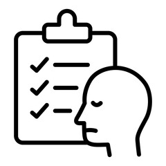 Obraz premium Medical record icon for mental illness in line style. Mental illness stickers. Mental illness clip art. Mental illness icon