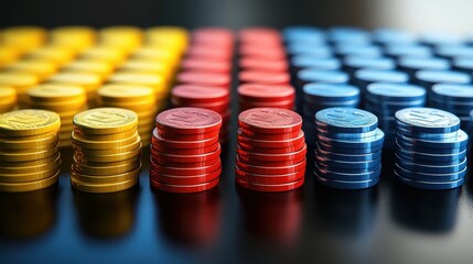 Revenue increase timeline flat design front view theme strategic planning 3D render Split-complementary color scheme. 