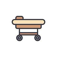 Isolated Medical Gurney Illustration For Hospital Emergency Care Service