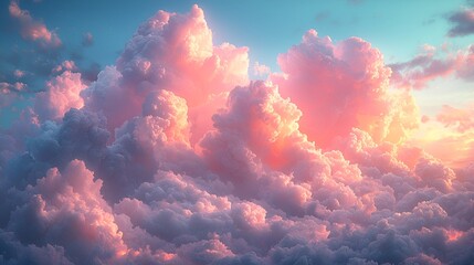 Pink and purple sunset cloudscape.