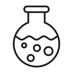 Round Chemistry Flask with Bubbles Icon
