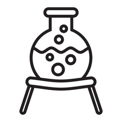 Chemistry Flask on Stand with Bubbles Icon