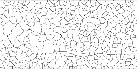Abstract black and white voronoi diagram texture with irregular polygonal cells in a seamless pattern design