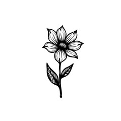 Minimalist floral illustration with delicate line work and simple shading detail