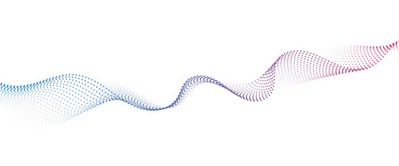 Fototapeta premium Flowing Dot Wave halftone gradient pattern on transparent background 