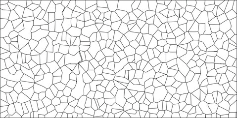 Abstract geometric pattern of black lines creating a cellular tessellation on a white background for graphic design and visualizations