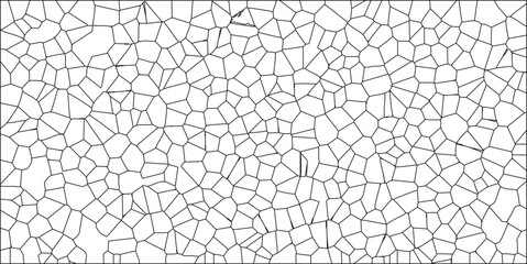 Abstract geometric pattern of interconnected cell-like structures in black lines on a white background a conceptual design