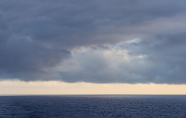 Dramatic Cloudscape Over the Pacific Ocean During Twilight