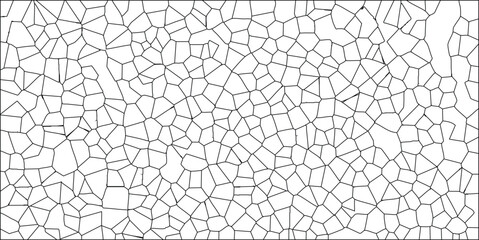 Obraz premium Abstract voronoi diagram pattern in black and white featuring irregular cellular geometric shapes for design elements