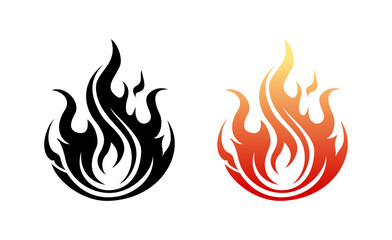 Cheerful and creative red gradient black and yellow fire icon illustration
