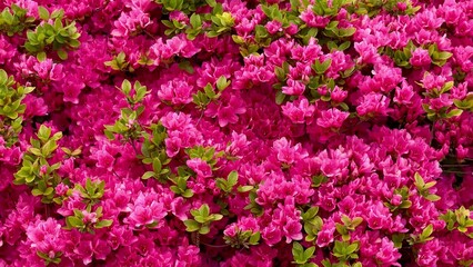 Vibrant Pink Azaleas Are in Full Bloom, Showcasing Their Beauty and Aesthetic Appeal