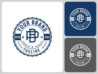 vector logo label letter PB
