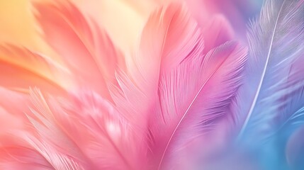Obraz premium Dreamy Pink and Blue Feather Background