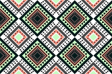 Ethnic seamless patterns with simple shapes. Tribal and ethnic fabrics. African, American, Mexican, Indian styles. Simple geometric pattern elements are best used in design, textile printing.
