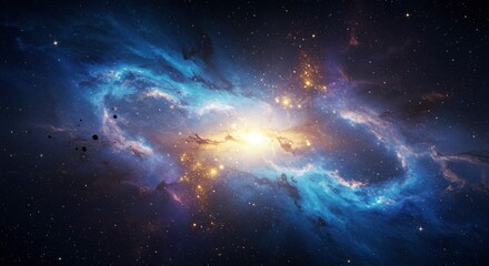 Fototapeta premium Abstract cosmic nebula with bright light