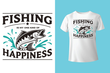 vector Fishing T-shirt Design Template