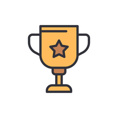 Golden Trophy Award With Star Symbolizing Achievement And Recognition