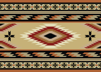 Ethnic tribal Aztec colorful background. Seamless tribal pattern, folk embroidery, tradition geometric Aztec ornament. Traditional design for fabric, textile, print, rug, paper
